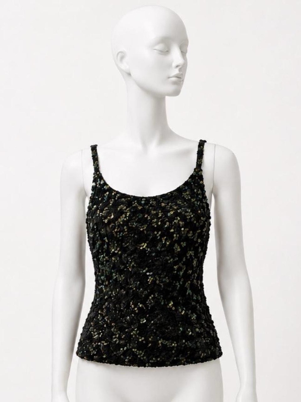 Vintage Y2K Lapis Black sequin camisole